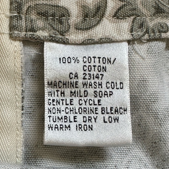 Talbots Green Ivory Straight Twill Paisley Design Mini Skirt SZ 16 P 100% cotton - Picture 8 of 10